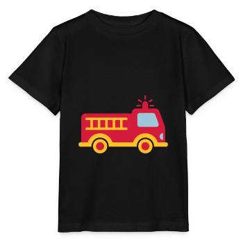Fire truck with ladder - Stanley/Stella MINI CREATOR Kids’ T-Shirt - black - Front - Mikhail (115cm)