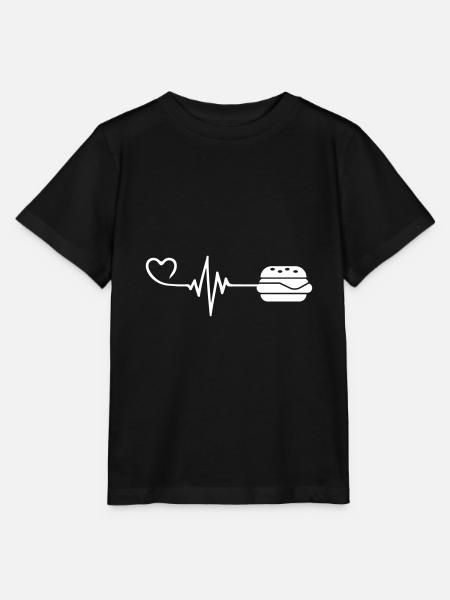 Burger Puls Herz Liebe - Stanley/Stella Kinder T-Shirt MINI CREATOR - Schwarz