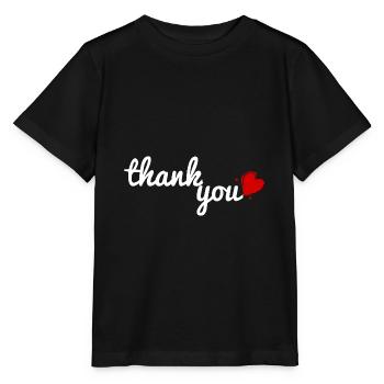 merci <3 merci coeur - T-shirt bio MINI CREATOR Stanley/Stella Enfant - noir - Devant - Mikhail (115cm)