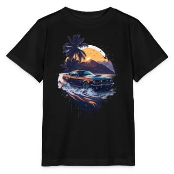 Klassischer Sportwagen - Stanley/Stella Kinder T-Shirt MINI CREATOR  - Schwarz - Vorne - Mikhail (115cm)