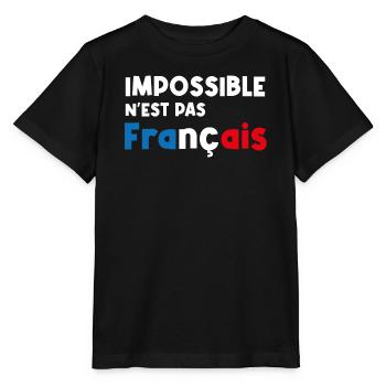 impossible n'est pas français - T-shirt bio MINI CREATOR Stanley/Stella Enfant - noir - Devant - Mikhail (115cm)
