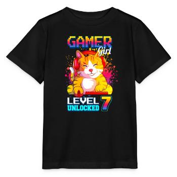 gamer girl 7. Geburtstag Zocken Videospiele - Stanley/Stella Kinder T-Shirt MINI CREATOR  - Schwarz - Vorne - Mikhail (115cm)