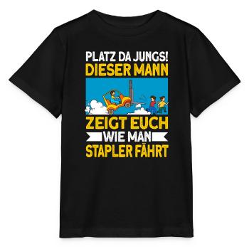 staplerfahrer Stapler Geschenk Gabelstapler Spruch - Stanley/Stella Kinder T-Shirt MINI CREATOR  - Schwarz - Vorne - Mikhail (115cm)