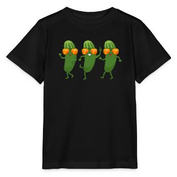 Danser Concombres Dabbing Concombre Légumes - T-shirt bio MINI CREATOR Stanley/Stella Enfant - noir - Devant - Mikhail (115cm)