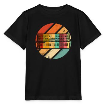 synthétiseur rétro synthé musique électronique - T-shirt bio MINI CREATOR Stanley/Stella Enfant - noir - Devant - Mikhail (115cm)