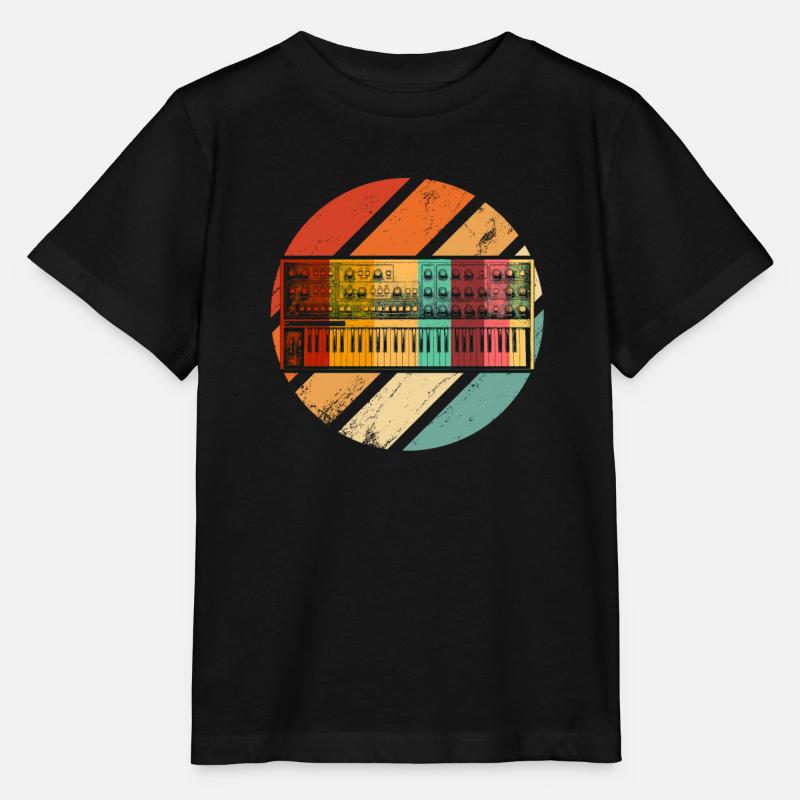 synthesizer retro synth electronic music - Stanley/Stella MINI CREATOR Kids’ T-Shirt - black