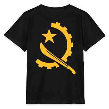 machete and star angola flag symbol - Stanley/Stella MINI CREATOR Kids’ T-Shirt - black - Front - Mikhail (115cm)