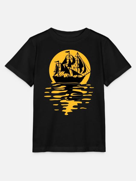 Segelschiff Silhouette Design - Stanley/Stella Kinder T-Shirt MINI CREATOR - Schwarz