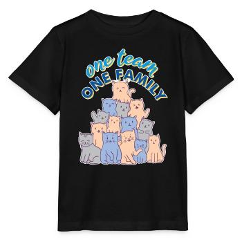 team familie katze hundesport elternzeit witzig - Stanley/Stella Kinder T-Shirt MINI CREATOR  - Schwarz - Vorne - Mikhail (115cm)