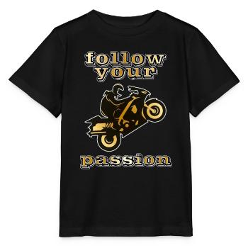 suivez votre passion motocyclette - T-shirt bio MINI CREATOR Stanley/Stella Enfant - noir - Devant - Mikhail (115cm)