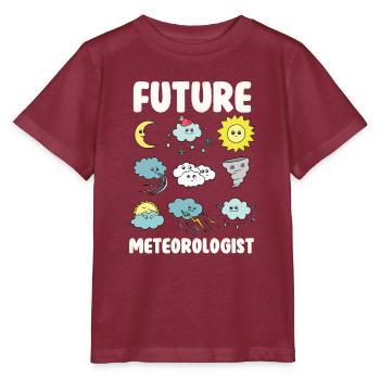 Zukünftiger Meteorologe - Stanley/Stella Kinder T-Shirt MINI CREATOR  - Burgunderrot - Vorne - Kain (125cm)