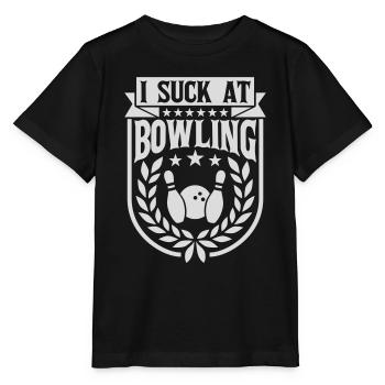 I suck at bowling - Stanley/Stella Kinder T-Shirt MINI CREATOR  - Schwarz - Vorne - Mikhail (115cm)