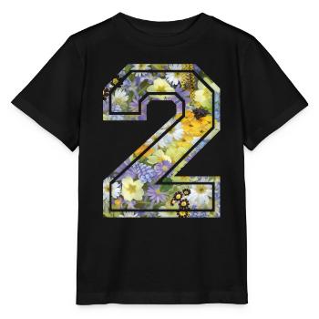 Numero 2 fleur, Équipe Foot, basket université - T-shirt bio MINI CREATOR Stanley/Stella Enfant - noir - Devant - Mikhail (115cm)