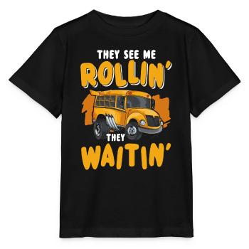 Bus Beruf Arbeit Transport - Stanley/Stella Kinder T-Shirt MINI CREATOR  - Schwarz - Vorne - Mikhail (115cm)