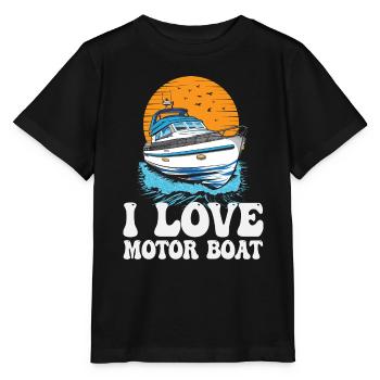 J’aime la parade de bateaux à moteur Citation de bateau à moteur - T-shirt bio MINI CREATOR Stanley/Stella Enfant - noir - Devant - Mikhail (115cm)