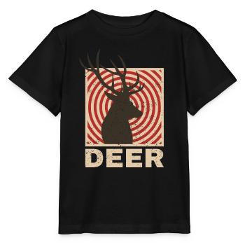 Cerf - T-shirt bio MINI CREATOR Stanley/Stella Enfant - noir - Devant - Mikhail (115cm)