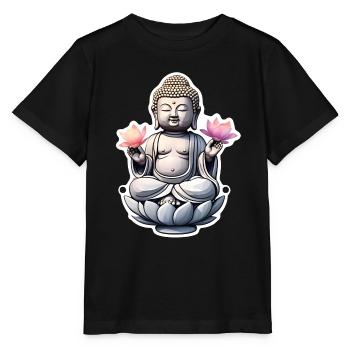 bébé Bouddha - meditation yoga relaxation - T-shirt bio MINI CREATOR Stanley/Stella Enfant - noir - Devant - Mikhail (115cm)