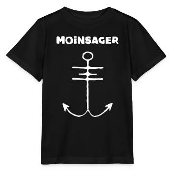 Moinsager Spruch Anker Liebeserklärung moin - Stanley/Stella Kinder T-Shirt MINI CREATOR  - Schwarz - Vorne - Mikhail (115cm)