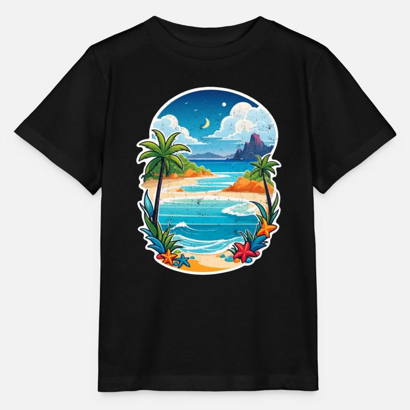 plage vacances soleil mer - T-shirt bio MINI CREATOR Stanley/Stella Enfant - noir