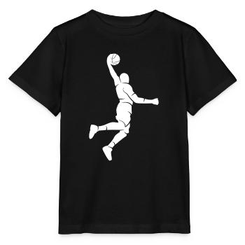 Basketballspieler Silhouette Basketball - Stanley/Stella Kinder T-Shirt MINI CREATOR  - Schwarz - Vorne - Mikhail (115cm)