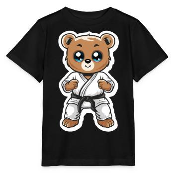Teddy Bear Self Defense - Stanley/Stella MINI CREATOR Kids’ T-Shirt - black - Front - Mikhail (115cm)