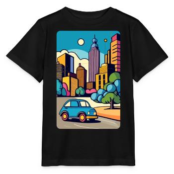 Voiture en ville - T-shirt bio MINI CREATOR Stanley/Stella Enfant - noir - Devant - Mikhail (115cm)
