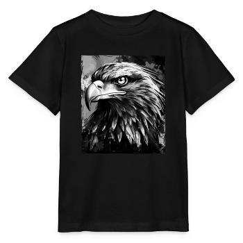 Adler Porträt - Stanley/Stella Kinder T-Shirt MINI CREATOR  - Schwarz - Vorne - Mikhail (115cm)