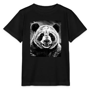 Panda Porträt - Stanley/Stella Kinder T-Shirt MINI CREATOR  - Schwarz - Vorne - Mikhail (115cm)