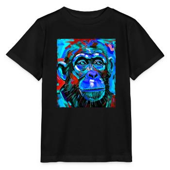 Affe Porträt - Stanley/Stella Kinder T-Shirt MINI CREATOR  - Schwarz - Vorne - Mikhail (115cm)