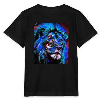 Löwe Porträt - Stanley/Stella Kinder T-Shirt MINI CREATOR  - Schwarz - Vorne - Mikhail (115cm)