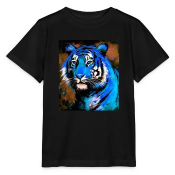 Portrait de tigre - T-shirt bio MINI CREATOR Stanley/Stella Enfant - noir - Devant - Mikhail (115cm)