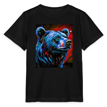 Portrait d’ours - T-shirt bio MINI CREATOR Stanley/Stella Enfant - noir - Devant - Mikhail (115cm)