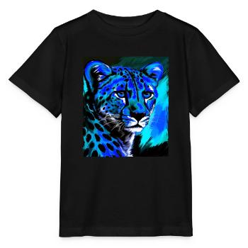 Portrait de guépard - T-shirt bio MINI CREATOR Stanley/Stella Enfant - noir - Devant - Mikhail (115cm)