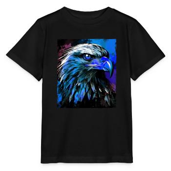 Portrait d’aigle - T-shirt bio MINI CREATOR Stanley/Stella Enfant - noir - Devant - Mikhail (115cm)