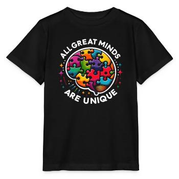 Neurodiversity Saying - Stanley/Stella MINI CREATOR Kids’ T-Shirt - black - Front - Mikhail (115cm)