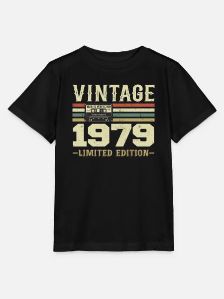 Vintage 1979 Retro 1979 Prezent urodzinowy - Koszulka dziecięca Stanley/Stella MINI CREATOR  - czarny