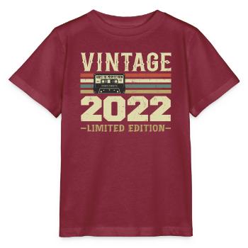Jahrgang 2022 Retro Geburtstagsgeschenk 2022 - Stanley/Stella Kinder T-Shirt MINI CREATOR  - Burgunderrot - Vorne - Kain (125cm)