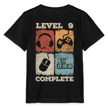 9. Geburtstag Level Complete Gaming - Stanley/Stella Kinder T-Shirt MINI CREATOR  - Schwarz - Vorne - Mikhail (115cm)