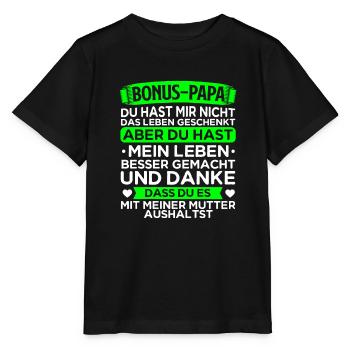 Bonus Papa - Stanley/Stella Kinder T-Shirt MINI CREATOR  - Schwarz - Vorne - Mikhail (115cm)