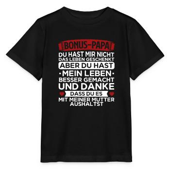 Bonus Papa - Stanley/Stella Kinder T-Shirt MINI CREATOR  - Schwarz - Vorne - Mikhail (115cm)