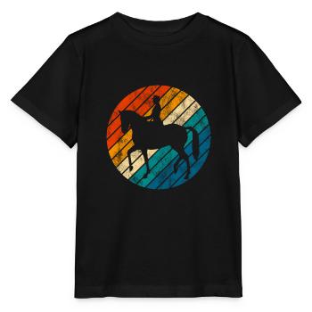 Dressage Cavalier de dressage Cheval d’équitation - T-shirt bio MINI CREATOR Stanley/Stella Enfant - noir - Devant - Mikhail (115cm)