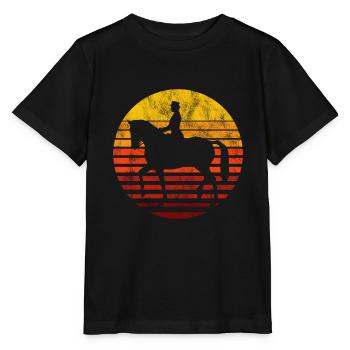 Dressage Cavalier de dressage Cheval d’équitation - T-shirt bio MINI CREATOR Stanley/Stella Enfant - noir - Devant - Mikhail (115cm)