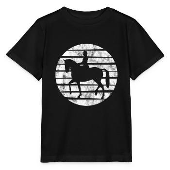Dressage Cavalier de dressage Cheval d’équitation - T-shirt bio MINI CREATOR Stanley/Stella Enfant - noir - Devant - Mikhail (115cm)