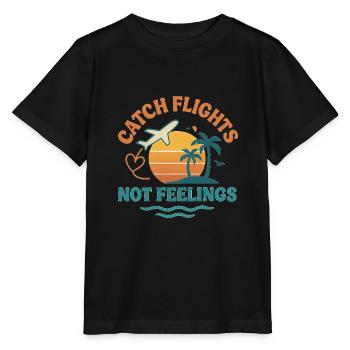 Catch Flights, Not Feelings - Stanley/Stella Kinder T-Shirt MINI CREATOR  - Schwarz - Vorne - Mikhail (115cm)