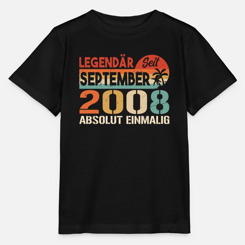 2008 September Vintage Geburtstagsgeschenk 2008 - Stanley/Stella Kinder T-Shirt MINI CREATOR  - Schwarz