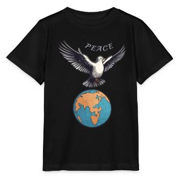 Weltfrieden auf der Erde - Stanley/Stella Kinder T-Shirt MINI CREATOR  - Schwarz - Vorne - Mikhail (115cm)