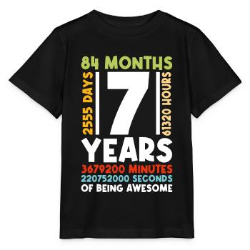 7th Birthday Children 7 years Boys Girls - Stanley/Stella MINI CREATOR Kids’ T-Shirt - black - Front - Mikhail (115cm)