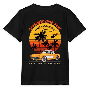 Heure d’été Fun-Sentiment d’été - T-shirt bio MINI CREATOR Stanley/Stella Enfant - noir - Devant - Mikhail (115cm)