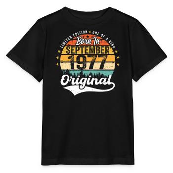 Septembre 1977 Jubilé 1977 Septembre - T-shirt bio MINI CREATOR Stanley/Stella Enfant - noir - Devant - Mikhail (115cm)