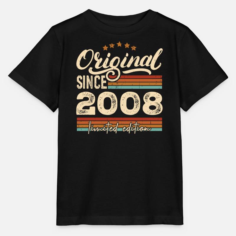 Original 2008 Jahrgang - 2008 Geburtstagsgeschenk - Stanley/Stella Kinder T-Shirt MINI CREATOR  - Schwarz